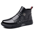 Men's leather boots, new Martin boots, men's trendy with fleece winter cotton shoes, fashionable Chelsea boots, British style boots, men's shoes - V.I.P Digital Presence