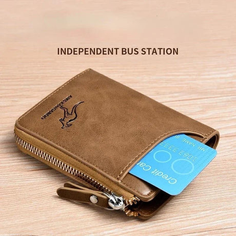 Men's  Protected PU Leather Wallet Vintage Short Purse - V.I.P Digital Presence