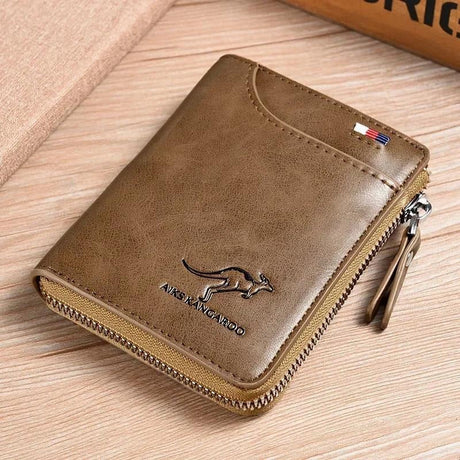 Men's  Protected PU Leather Wallet Vintage Short Purse - V.I.P Digital Presence