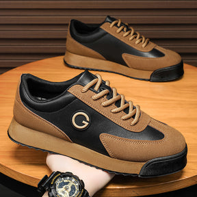 Men's shoes, casual flat shoes, teenagers' leather surface, waterproof thick sole, increased height - V.I.P Digital Presence