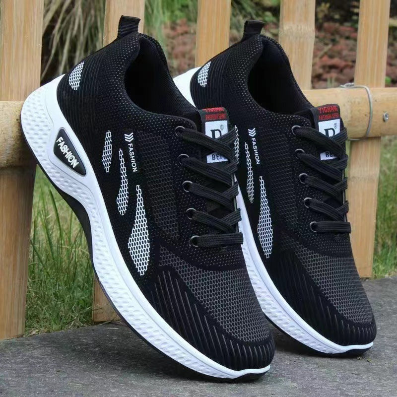Men's shoes, trendy shoes, spring and summer waterproof and anti slip shoes, new casual shoes, soft soled running shoes, black mesh sports shoes for men - V.I.P Digital Presence