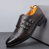 Men's three button buckle Mengke shoe cover, men's shoes, polished British style leather shoes, men's shoes - V.I.P Digital Presence