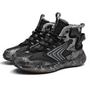 Men's trendy luminous running shoes student graffiti high-top shoes plus velvet warm sports shoes - V.I.P Digital Presence