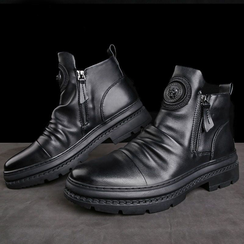 Men's versatile zipper shoes Korean version Martin boots men's casual shoes - V.I.P Digital Presence