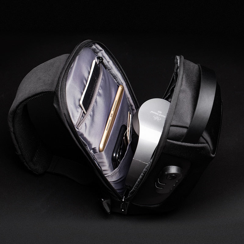 Men's Waterproof USB Oxford Crossbody Bag Anti-theft Shoulder Sling Bag Multifunction Short Travel Messenger Chest Pack For Male - V.I.P Digital Presence