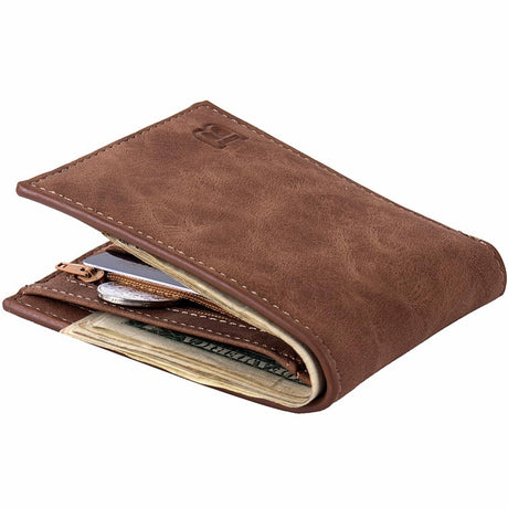 Men Wallets Mens Wallet with Coin Bag Zipper Small Money Purses New Design Dollar Slim Purse Money Clip Wallet - V.I.P Digital Presence