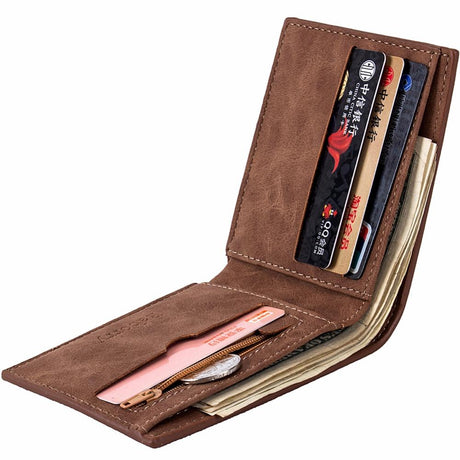 Men Wallets Mens Wallet with Coin Bag Zipper Small Money Purses New Design Dollar Slim Purse Money Clip Wallet - V.I.P Digital Presence