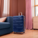 Merax Luggage with TSA Lock Spinner Wheels Hardside Expandable Luggage Travel Suitcase Carry on Luggage ABS 24"Blue+Brown - V.I.P Digital Presence