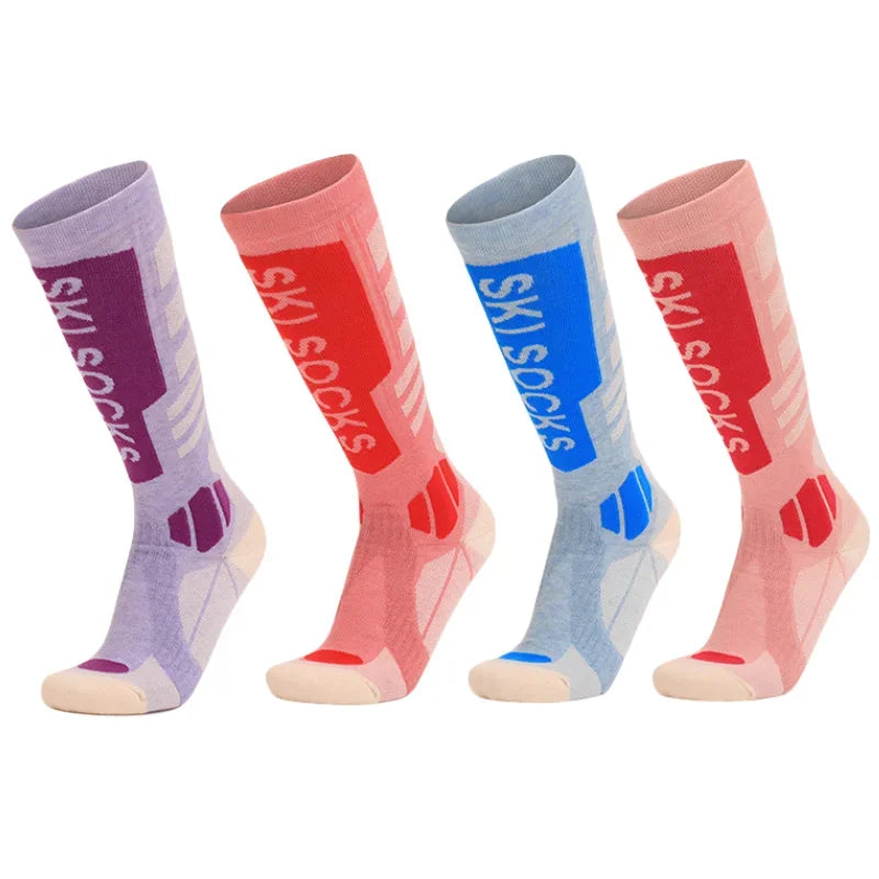 Merino wool skiing socks women's high tube hiking socks anti slip and warm outdoor sports socks - V.I.P Digital Presence