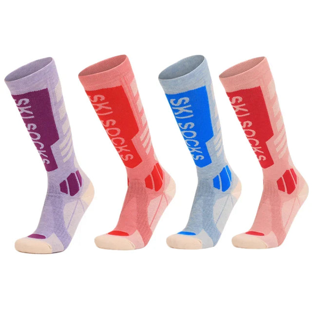 Merino wool skiing socks women's high tube hiking socks anti slip and warm outdoor sports socks - V.I.P Digital Presence