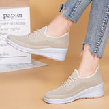 Mesh shoes women's inner height shoes breathable mesh surface slip resistant soft sole comfortable casual shoes - V.I.P Digital Presence