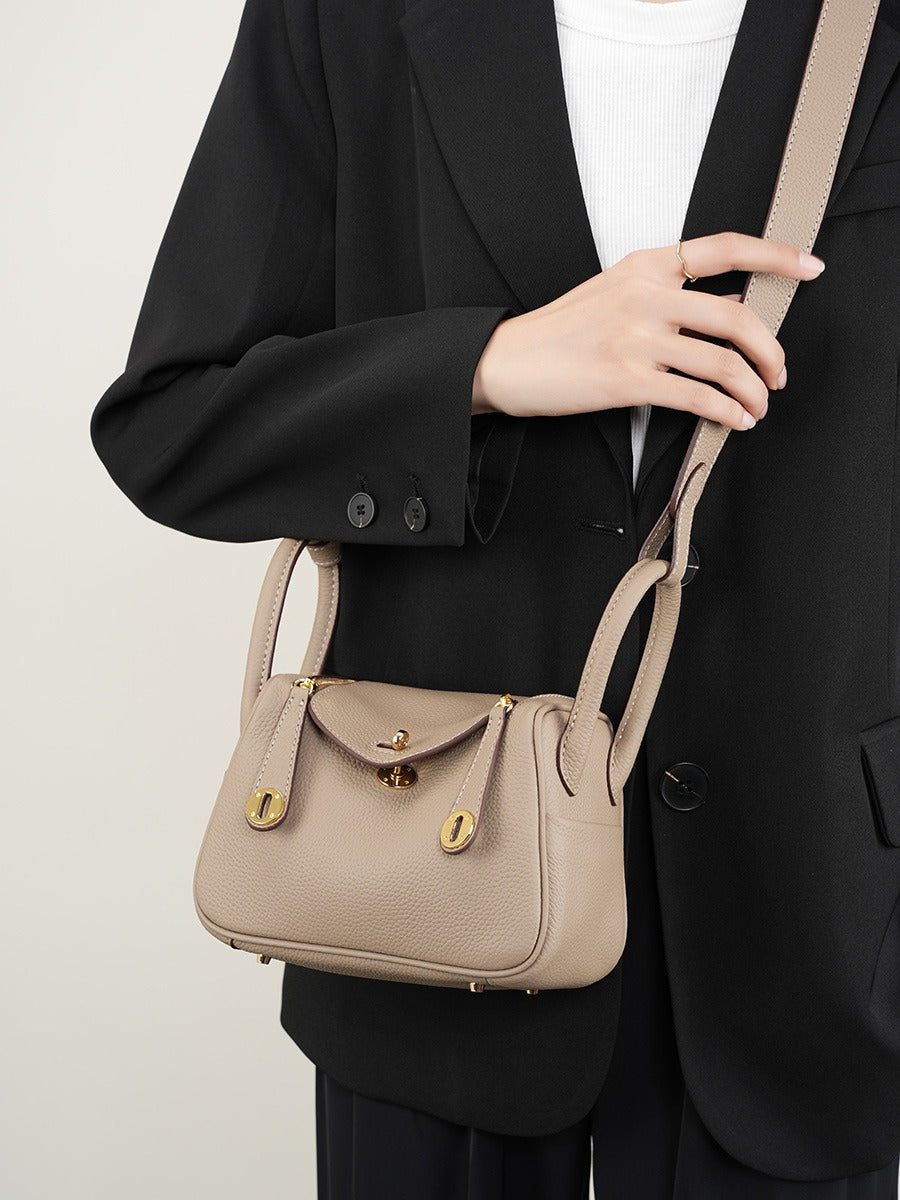Mini genuine leather shoulder crossbody bag pillow bag versatile lindy small bag doctor bag trendy - V.I.P Digital Presence