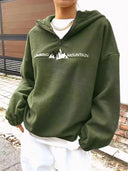 Mountain Quarter Zip Long Sleeve Hoodie - V.I.P Digital Presence
