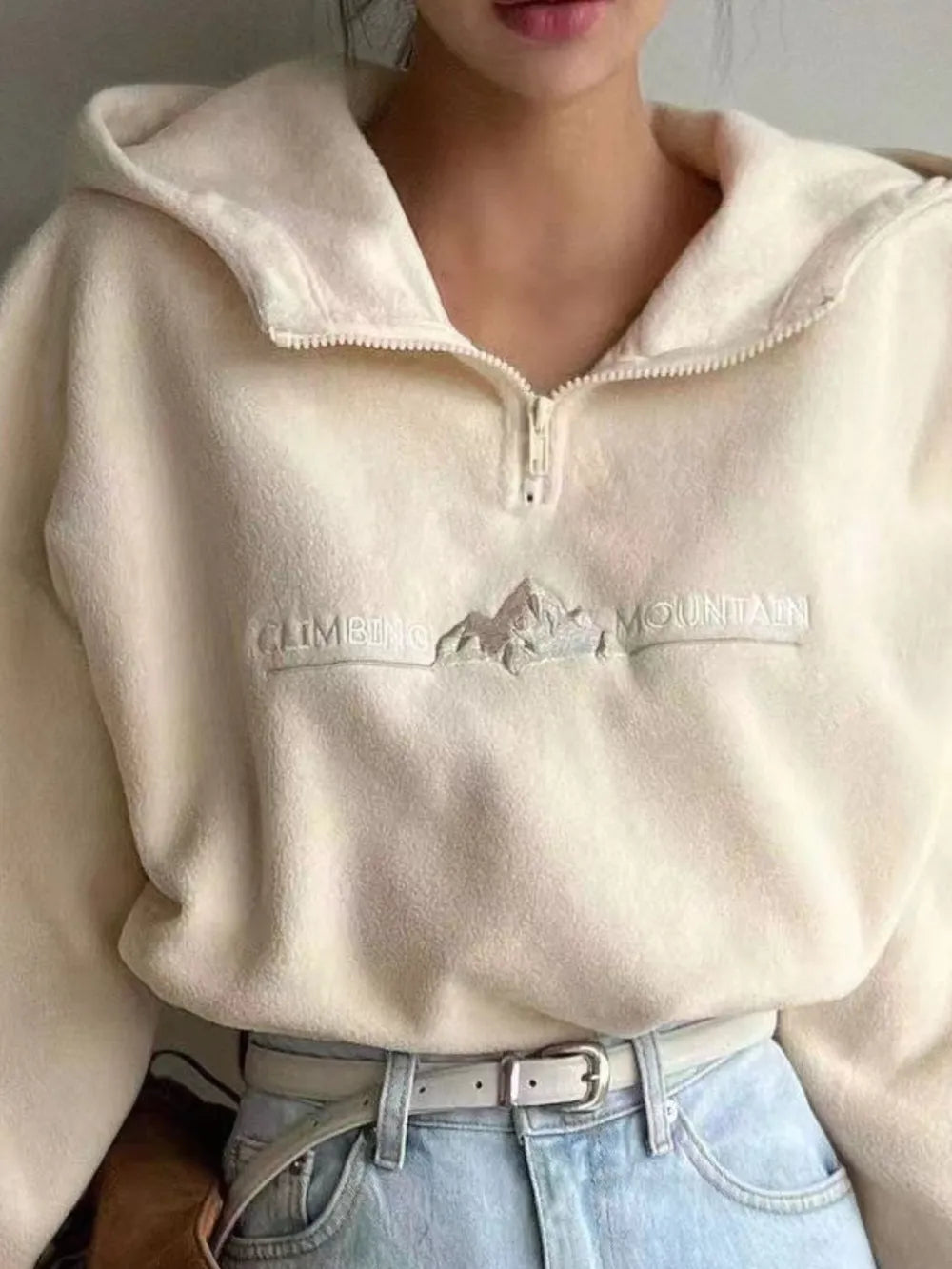 Mountain Quarter Zip Long Sleeve Hoodie - V.I.P Digital Presence