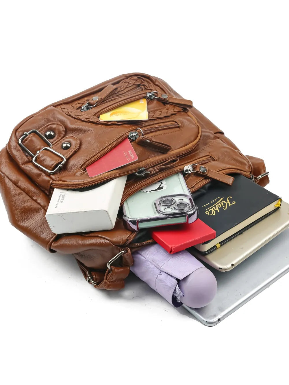 Multi Pockets PU Leather Shoulder Bag - V.I.P Digital Presence