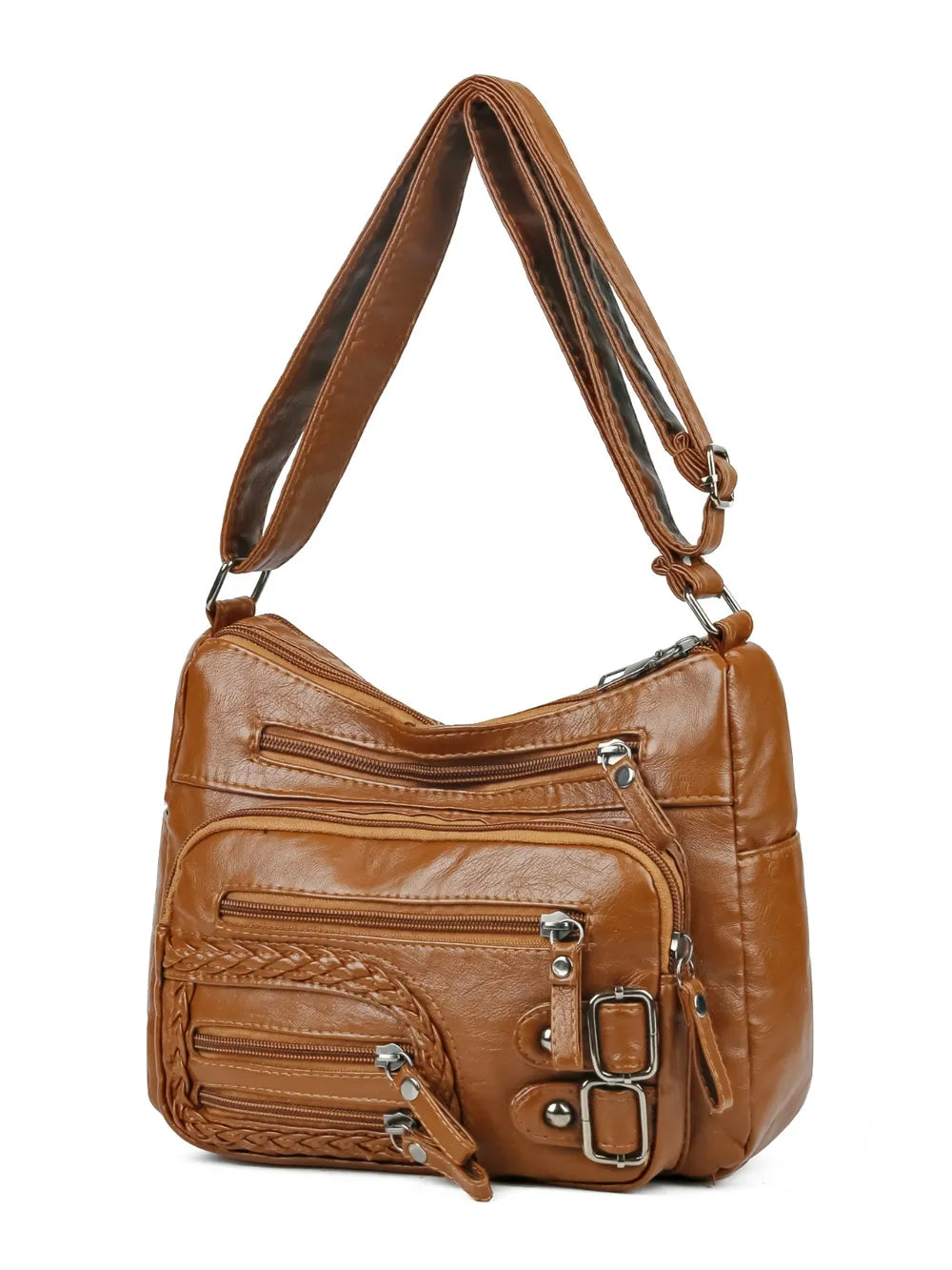 Multi Pockets PU Leather Shoulder Bag - V.I.P Digital Presence