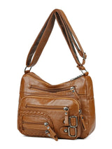 Multi Pockets PU Leather Shoulder Bag - V.I.P Digital Presence