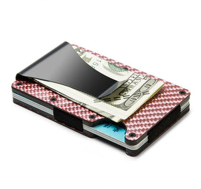 Multifunctional Carbon Fiber Card Holder Metal Card Box Anti-Degaussing Anti-Theft Swipe Credit Card Box Stripe Pattern - V.I.P Digital Presence