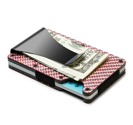 Multifunctional Carbon Fiber Card Holder Metal Card Box Anti-Degaussing Anti-Theft Swipe Credit Card Box Stripe Pattern - V.I.P Digital Presence