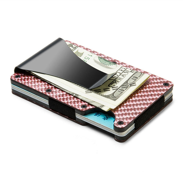 Multifunctional Carbon Fiber Card Holder Metal Card Box Anti-Degaussing Anti-Theft Swipe Credit Card Box Stripe Pattern - V.I.P Digital Presence