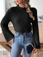 New autumn and winter flared sleeve semi high neck pullover sweater - V.I.P Digital Presence