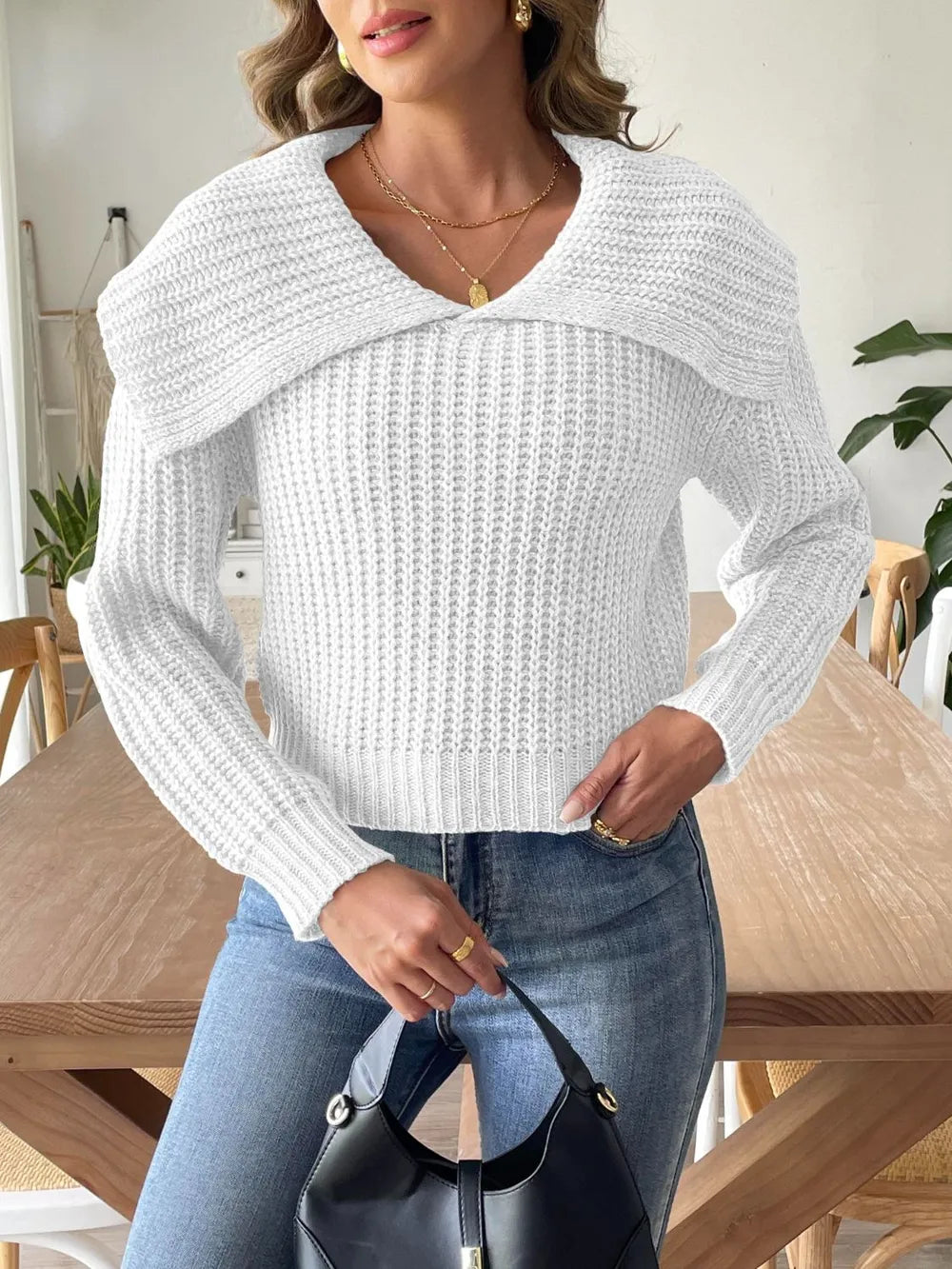 New autumn and winter large collar pullover sweater - V.I.P Digital Presence