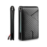New Carbon Fiber Dollar Clip Contrast Color Pull Leather Wallet Wallet Men's Banknote Clip Wallet - V.I.P Digital Presence