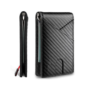 New Carbon Fiber Dollar Clip Contrast Color Pull Leather Wallet Wallet Men's Banknote Clip Wallet - V.I.P Digital Presence