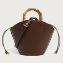 New design bucket bag fashion bamboo handle soft leather women bag single shoulder crossbody bag - V.I.P Digital Presence