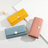 NEW Designer Rivet Button Trifold Long Wallet Women Big Capacity Female Wallets Thread Female Ladies Purse Phone Pocket Clutches - V.I.P Digital Presence