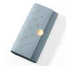 NEW Designer Rivet Button Trifold Long Wallet Women Big Capacity Female Wallets Thread Female Ladies Purse Phone Pocket Clutches - V.I.P Digital Presence