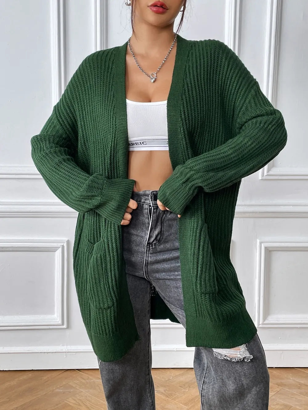 New dual pocket minimalist casual sweater cardigan - V.I.P Digital Presence