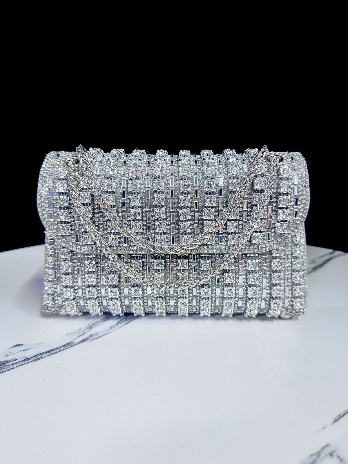 New Evening Dress, socialite, rhinestone handbag, diamond studded chain cheongsam bag, crossbody, banquet bag, women's handbag - V.I.P Digital Presence