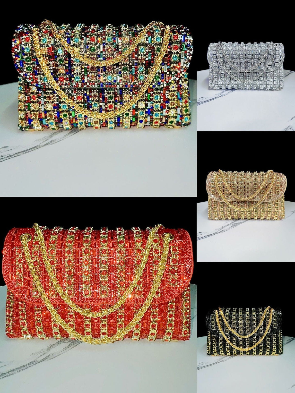 New Evening Dress, socialite, rhinestone handbag, diamond studded chain cheongsam bag, crossbody, banquet bag, women's handbag - V.I.P Digital Presence