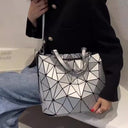 New internet celebrity fashion stitching geometric rhombus handbag texture large capacity shoulder tote bag - V.I.P Digital Presence