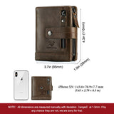 New Leather Wallet Crazy Horse Leather Zipper Buckle Wallet Leather Multifunctional Clutch - V.I.P Digital Presence