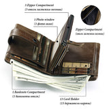 New Leather Wallet Crazy Horse Leather Zipper Buckle Wallet Leather Multifunctional Clutch - V.I.P Digital Presence