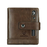 New Leather Wallet Crazy Horse Leather Zipper Buckle Wallet Leather Multifunctional Clutch - V.I.P Digital Presence