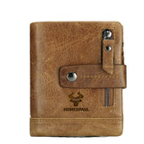 New Leather Wallet Crazy Horse Leather Zipper Buckle Wallet Leather Multifunctional Clutch - V.I.P Digital Presence
