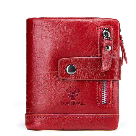New Leather Wallet Crazy Horse Leather Zipper Buckle Wallet Leather Multifunctional Clutch - V.I.P Digital Presence