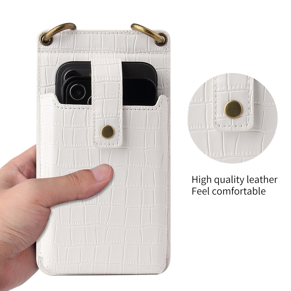 New Multi Function Messenger Vertical Retro Mini One-Shoulder Crocodile Pattern Coin Purse Mobile Phone Bag - V.I.P Digital Presence