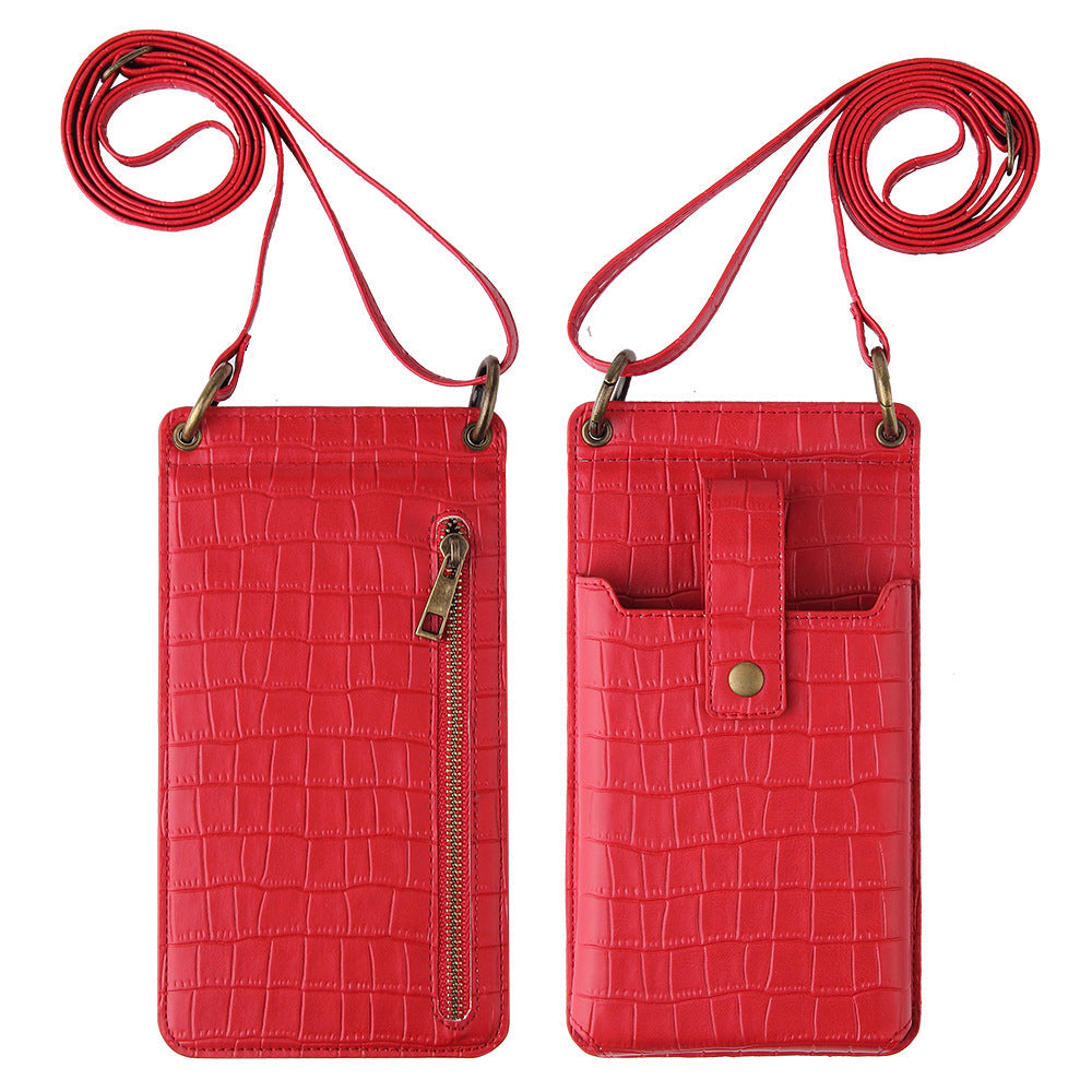 New Multi Function Messenger Vertical Retro Mini One-Shoulder Crocodile Pattern Coin Purse Mobile Phone Bag - V.I.P Digital Presence