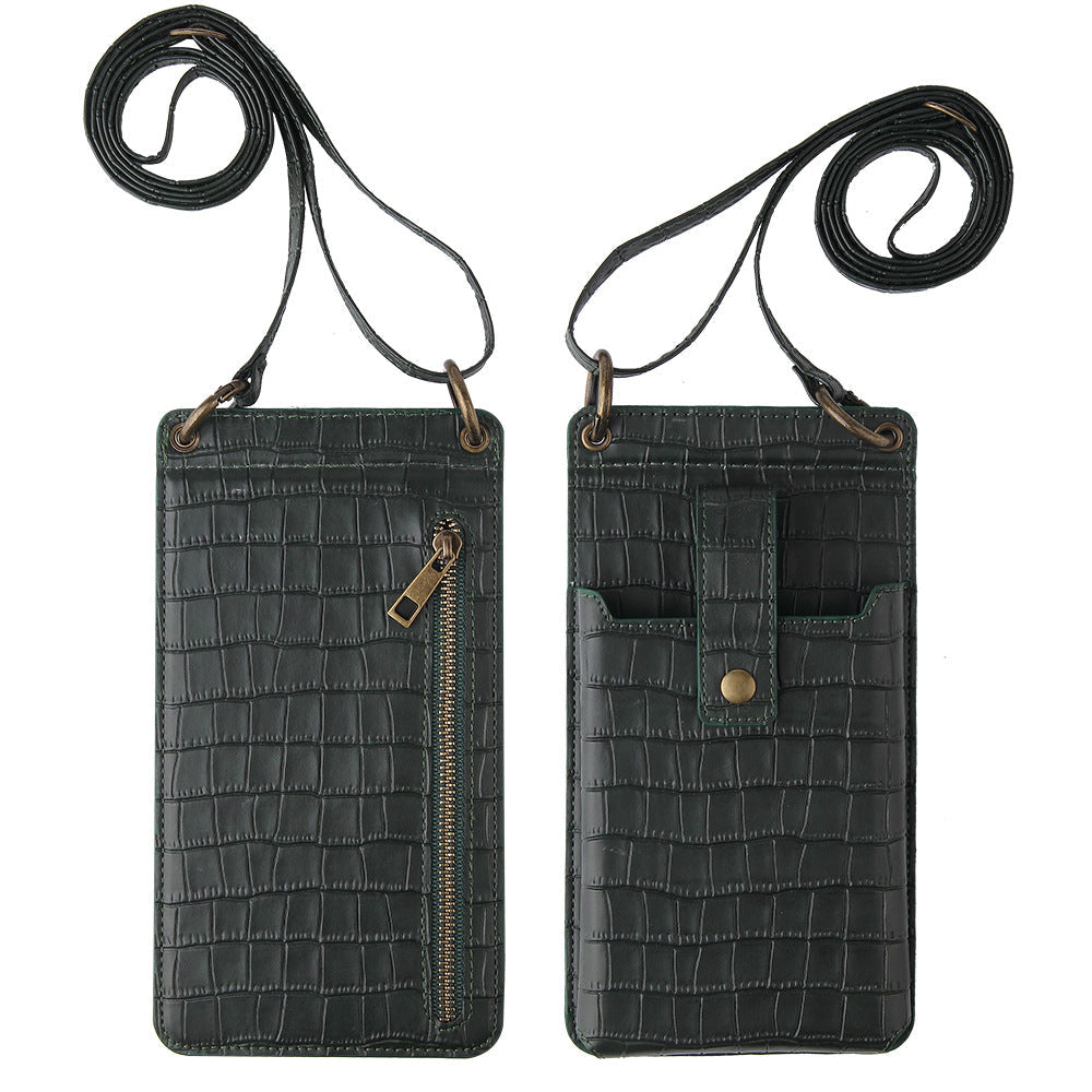 New Multi Function Messenger Vertical Retro Mini One-Shoulder Crocodile Pattern Coin Purse Mobile Phone Bag - V.I.P Digital Presence