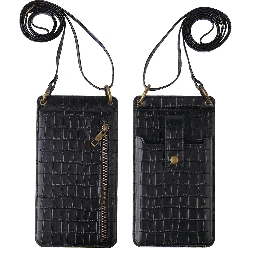 New Multi Function Messenger Vertical Retro Mini One-Shoulder Crocodile Pattern Coin Purse Mobile Phone Bag - V.I.P Digital Presence