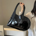 New Unisex Personalized Creative Lacquer Skin Love Shape Shoulder Bag Punk Underarm Bag Women's Handheld PU Photo Bag - V.I.P Digital Presence