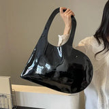 New Unisex Personalized Creative Lacquer Skin Love Shape Shoulder Bag Punk Underarm Bag Women's Handheld PU Photo Bag - V.I.P Digital Presence