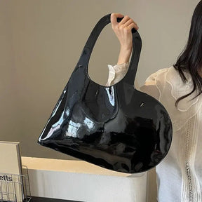New Unisex Personalized Creative Lacquer Skin Love Shape Shoulder Bag Punk Underarm Bag Women's Handheld PU Photo Bag - V.I.P Digital Presence