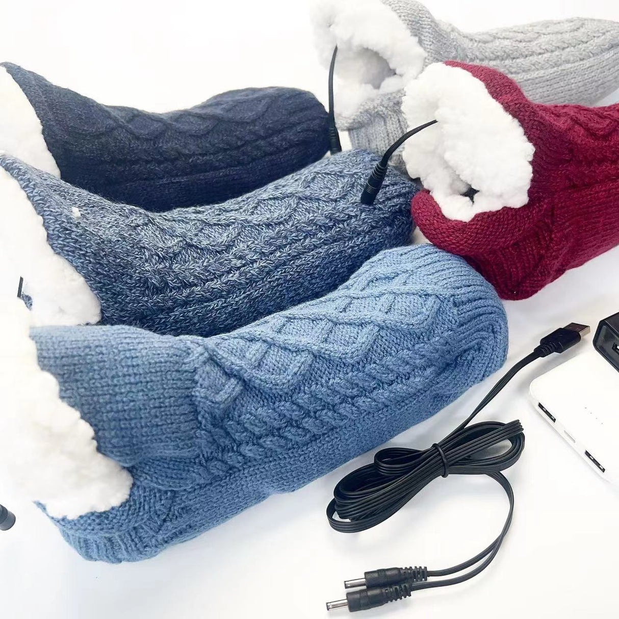 New USB Foot Warmer Home Electric Floor Socks Winter Home Foot Protection Warm Christmas Socks - V.I.P Digital Presence
