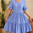 New V-neck jacquard waist cinched five quarter sleeve pleated dress - V.I.P Digital Presence