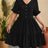 New V-neck jacquard waist cinched five quarter sleeve pleated dress - V.I.P Digital Presence
